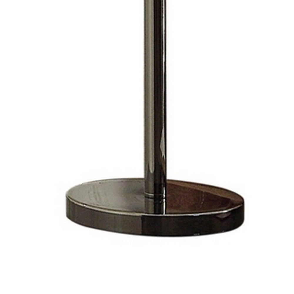 Benjara Hana 30 Inch Table Lamp, Modern Crystal Glass Shade, Metal, Black Nickel