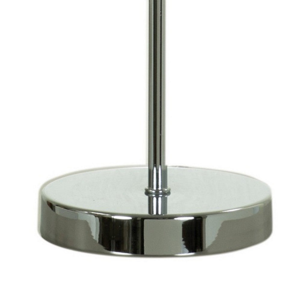 Benjara 13 Inch Table Lamp Set of 2, Drum Acrylic Shade, Modern Chrome Base