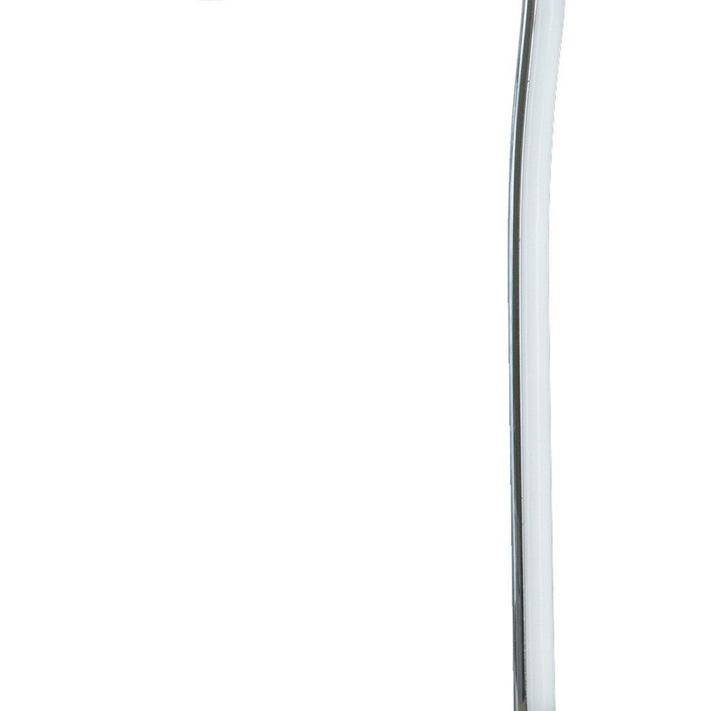 Benjara Sea 22 Inch Table Lamp, Accent Twisted LED Light, Modern Style, Chrome Base