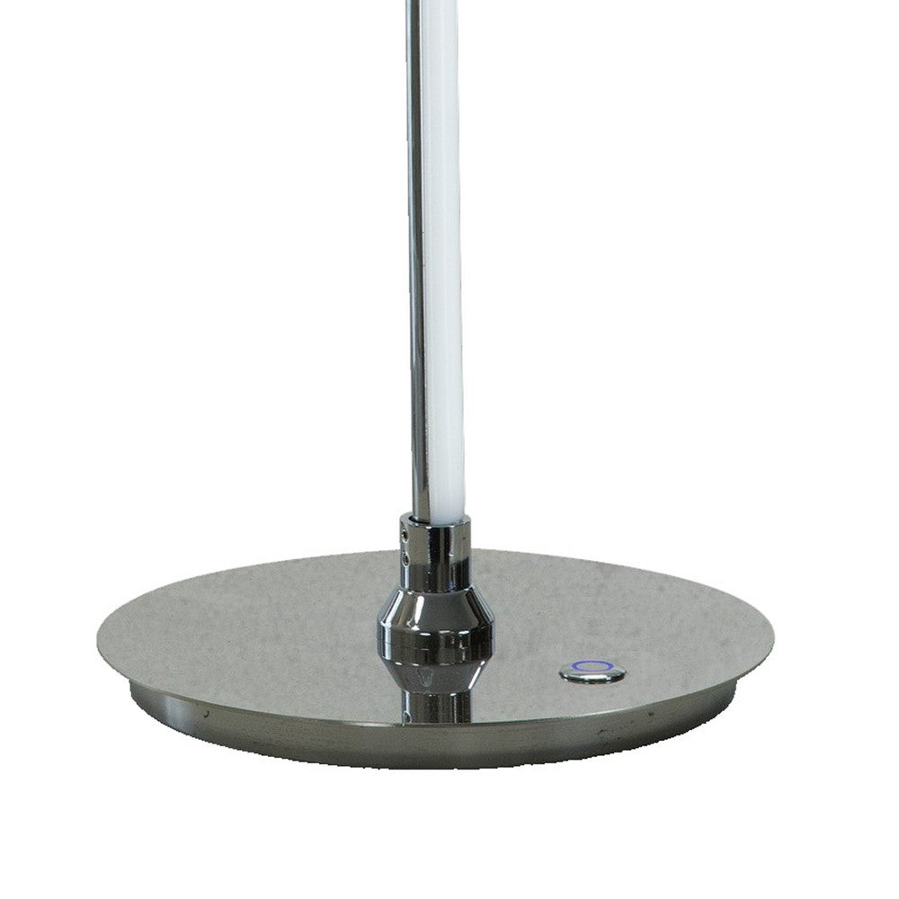 Benjara Sea 22 Inch Table Lamp, Accent Twisted LED Light, Modern Style, Chrome Base