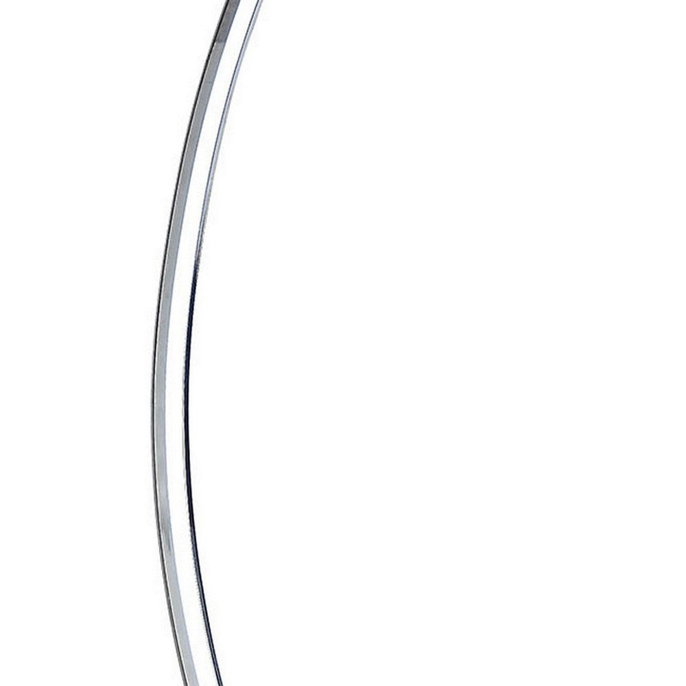 Benjara 34 Inch Table Lamp, Modern Accent Swing Arm, LED Light, Round Chrome Base