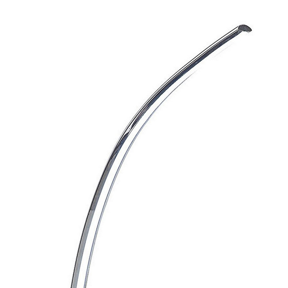 Benjara 34 Inch Table Lamp, Modern Accent Swing Arm, LED Light, Round Chrome Base