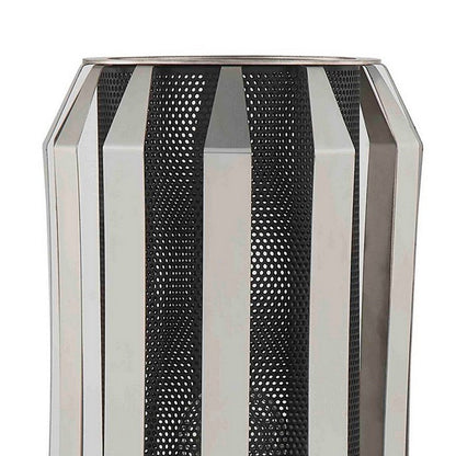 Benjara Pin 14 Inch Table Lamp, Accent Cylinder Metal Shade, Round Base, Black