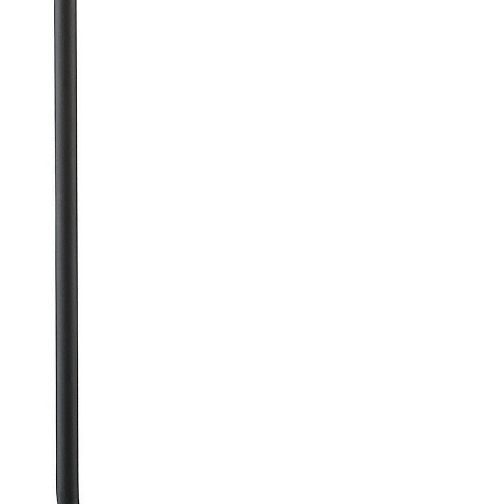 Benjara 20 Inch Table Lamp, Wireless Charging, Dome Metal Shade, Matte Black