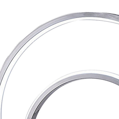 Benjara 14 Inch Table Lamp, Modern Ring LED Light, Round Metal Base, Silver