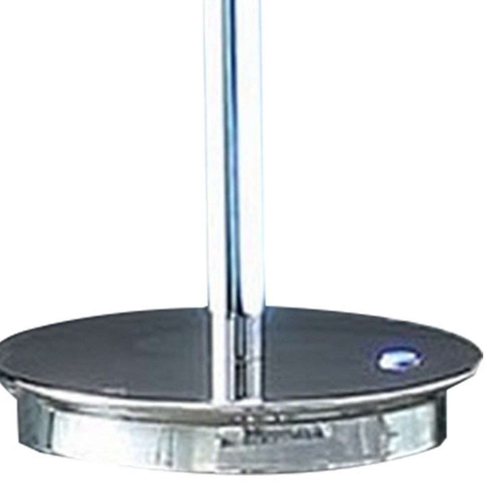 Benjara Fizo 25 Inch Table Lamp, Sleek Design, LED Light, Touch Switch, Silver