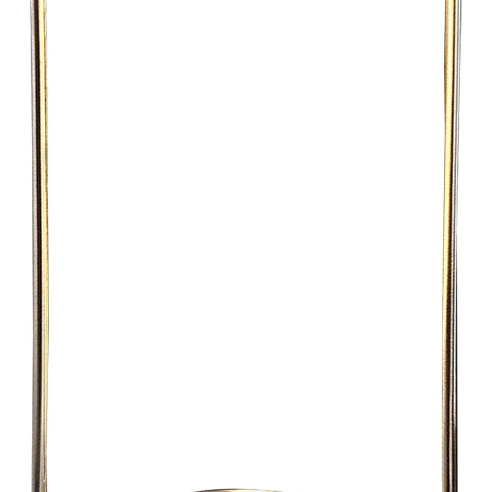 Benjara Gizo 21 Inch Table Lamp, LED Light, Wireless Charging, Metal Base, Brass