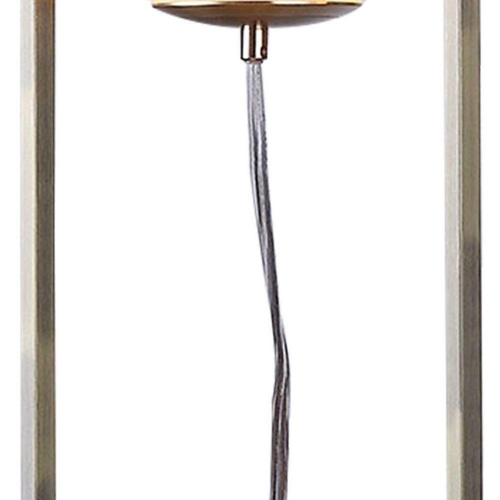 Benjara Jim 22 Inch Table Lamp, LED Light, Metal Body, Modern Globe Shade, Brass