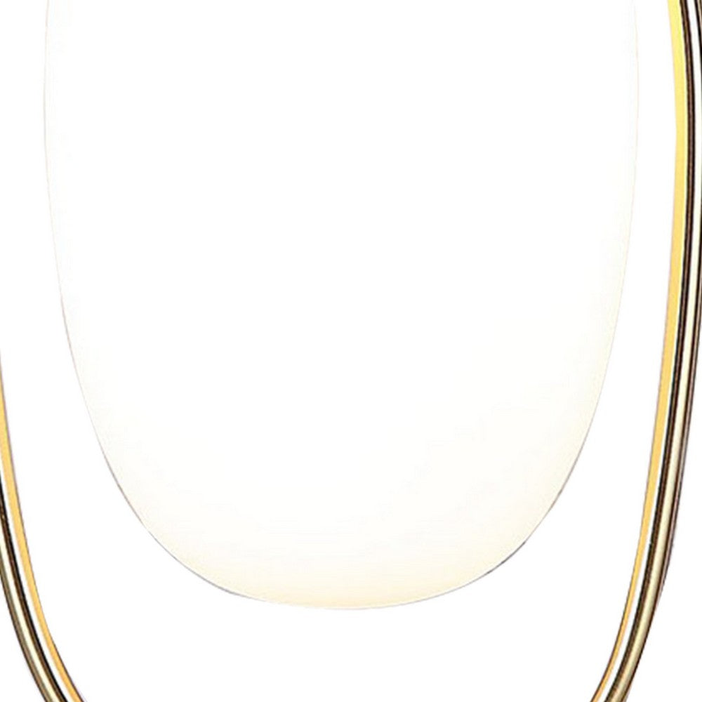 Benjara Raze 17 Inch Table Lamp, LED Light, Modern Globe Shade, Metal Body, Brass