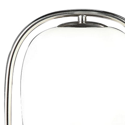 Benjara Raze 17 Inch Table Lamp, LED Light, Modern Globe Shade, Metal Body, Silver