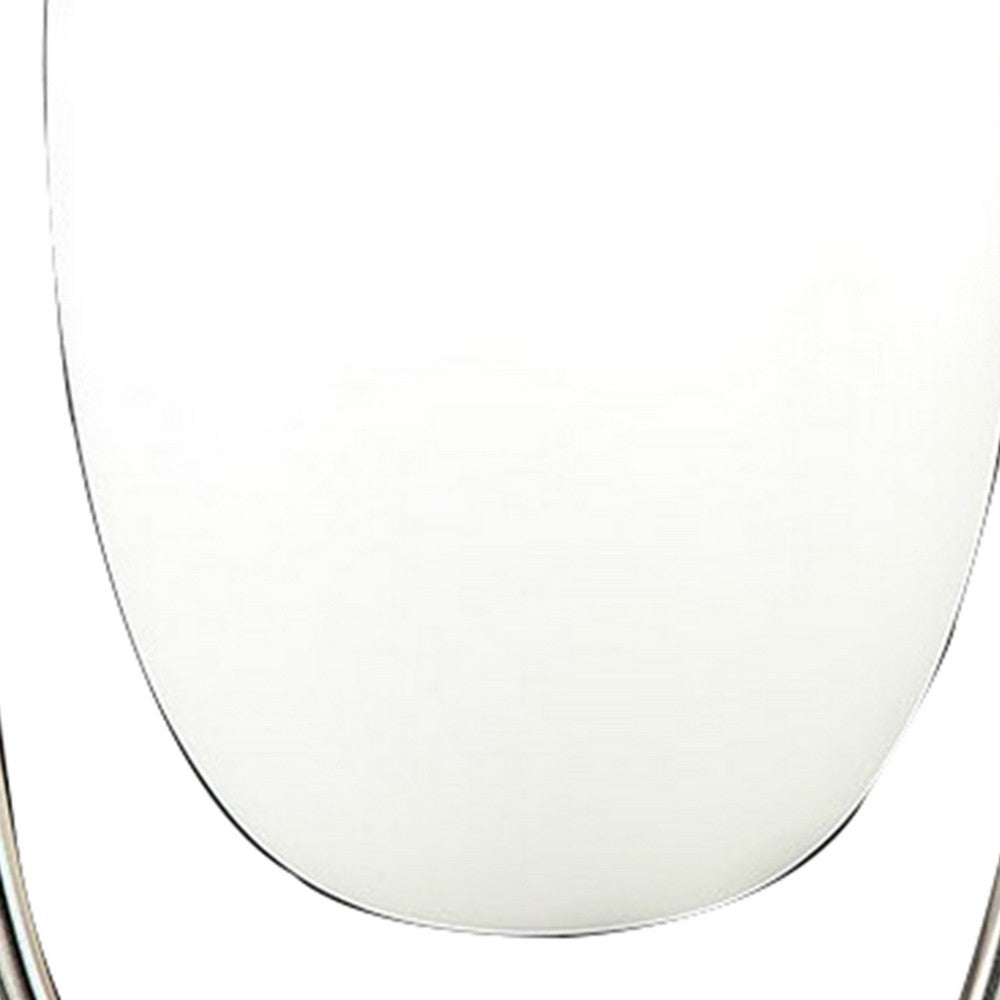Benjara Raze 17 Inch Table Lamp, LED Light, Modern Globe Shade, Metal Body, Silver