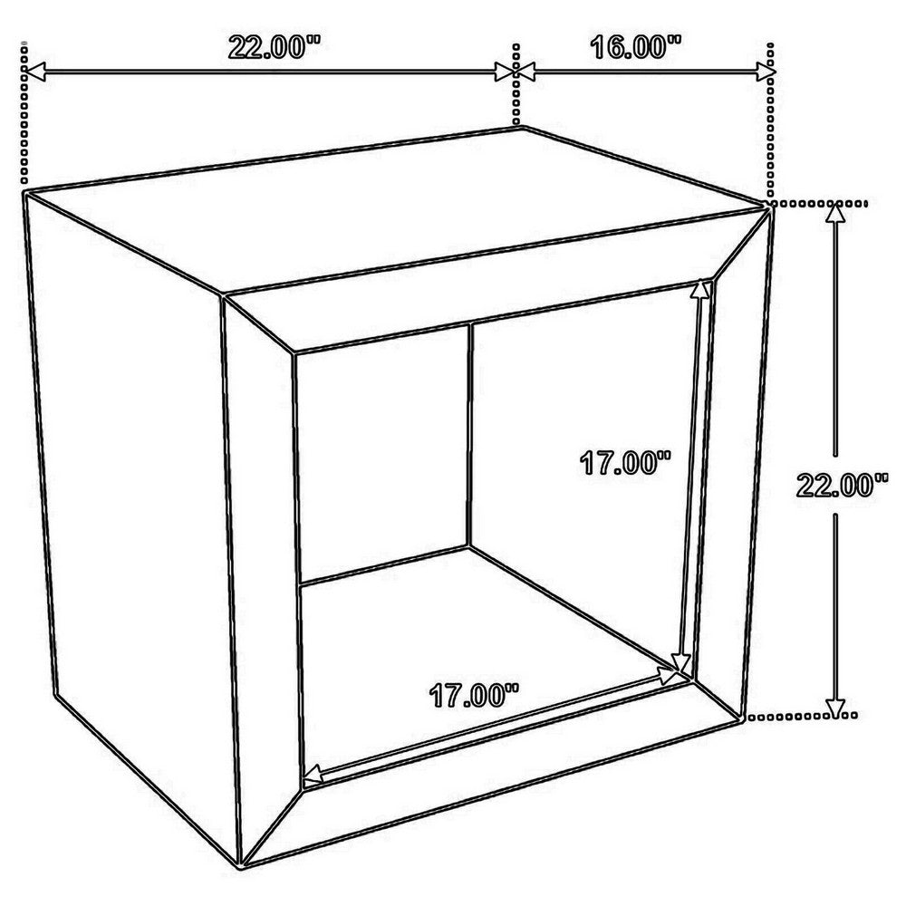 Benjara Beni 22 Inch End Table, Cube Shape, Handcrafted Mango Wood Frame, Brown