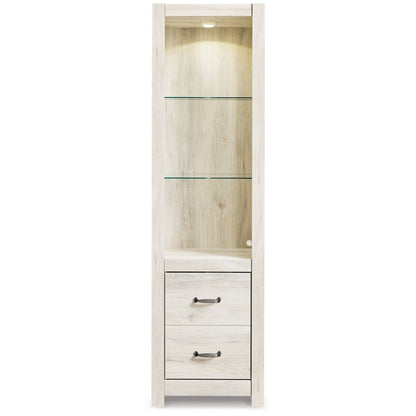 Benjara 72 Inch Wood Pier, 4 Adjustable Shelves, Antique Style White Wood Finish