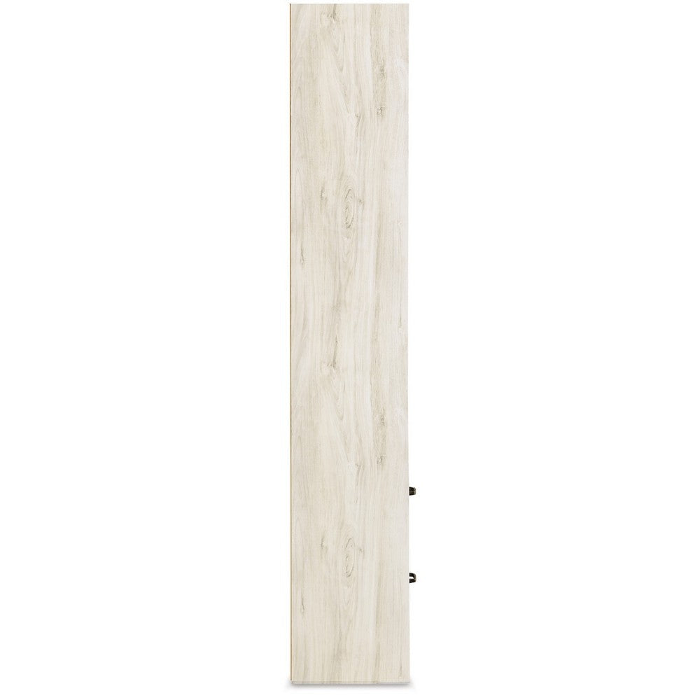 Benjara 72 Inch Wood Pier, 4 Adjustable Shelves, Antique Style White Wood Finish