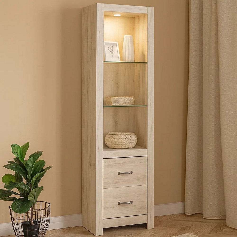 Benjara 72 Inch Wood Pier, 4 Adjustable Shelves, Antique Style White Wood Finish