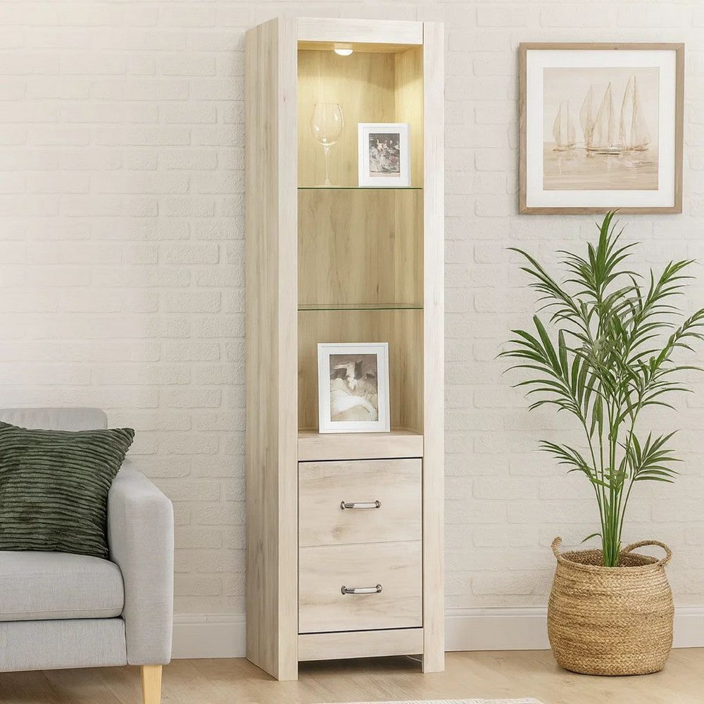 Benjara 72 Inch Wood Pier, 4 Adjustable Shelves, Antique Style White Wood Finish