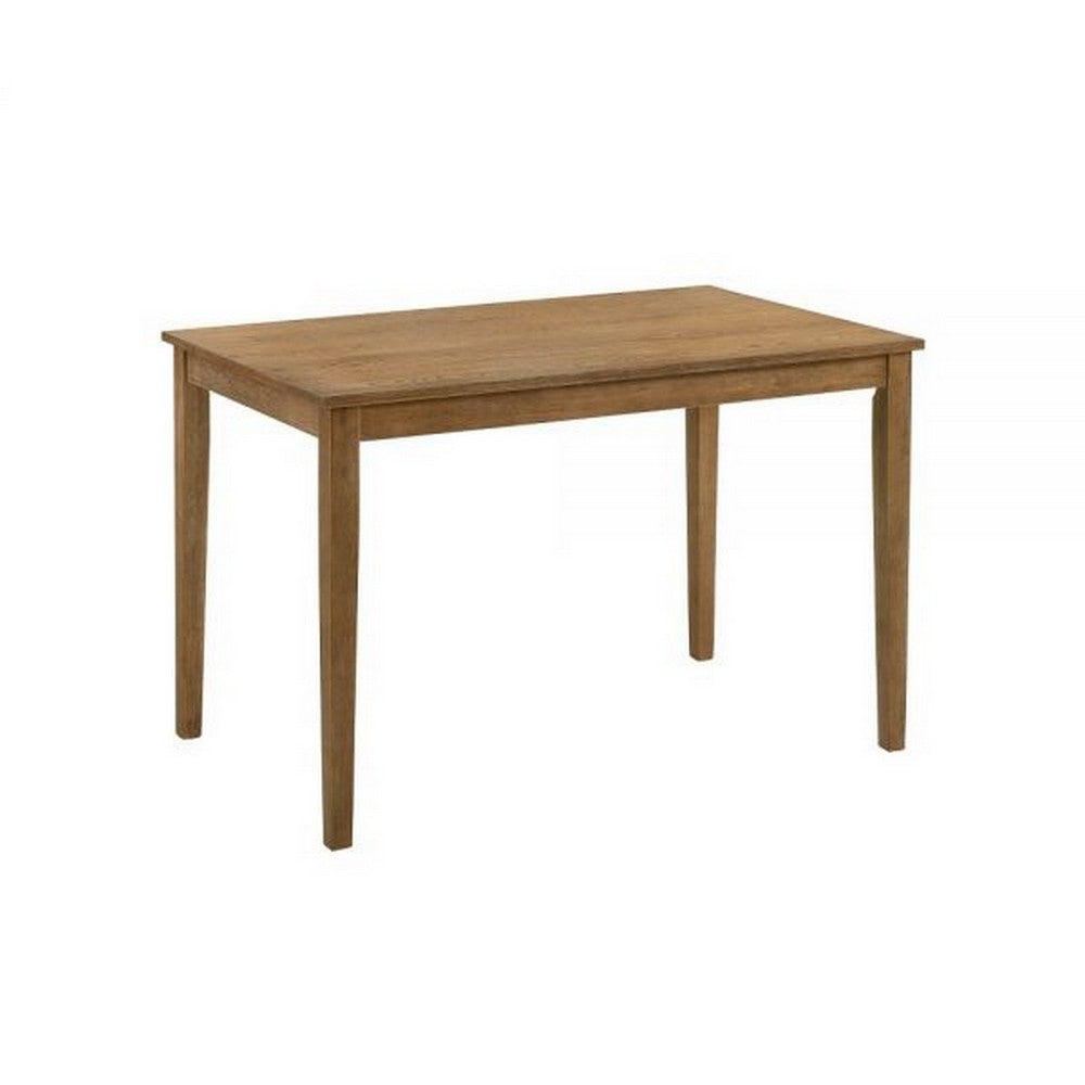 Benjara 5 Piece Dining Table Set with 4 Chairs, Rubberwood, Weathered Oak