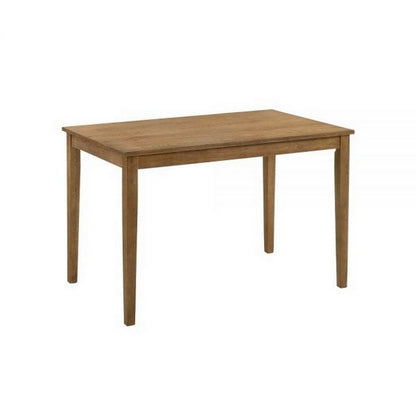 Benjara 5 Piece Dining Table Set with 4 Chairs, Rubberwood, Weathered Oak