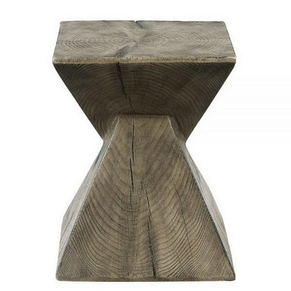 Benjara 17 Inch Accent Table, Heavy-Duty Durability Cement, Weathered Oak Brown