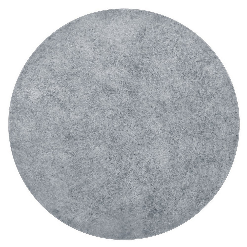 Benjara Lylie 30 Inch Coffee Table, Round Naturalistic Design, Gray Durable Cement