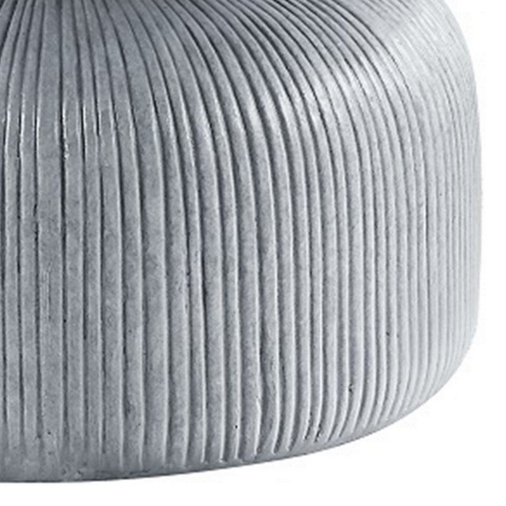 Benjara Lylie 30 Inch Coffee Table, Round Naturalistic Design, Gray Durable Cement