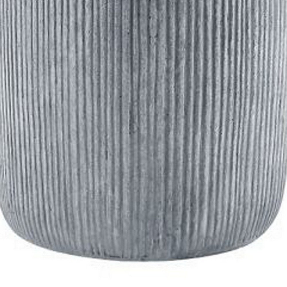 Benjara Lylie 30 Inch Side End Table, Round Naturalistic Design, Gray Cement