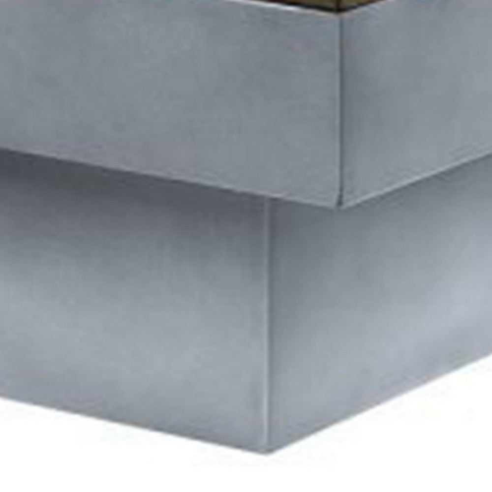 Benjara 32 Inch Coffee Table with Removable Tray, Cement Construction, Smooth Gray