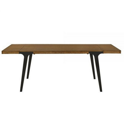 Benjara Hilly 59-83 Inch Extendable Dining Table, Rubberwood, Brown And Black