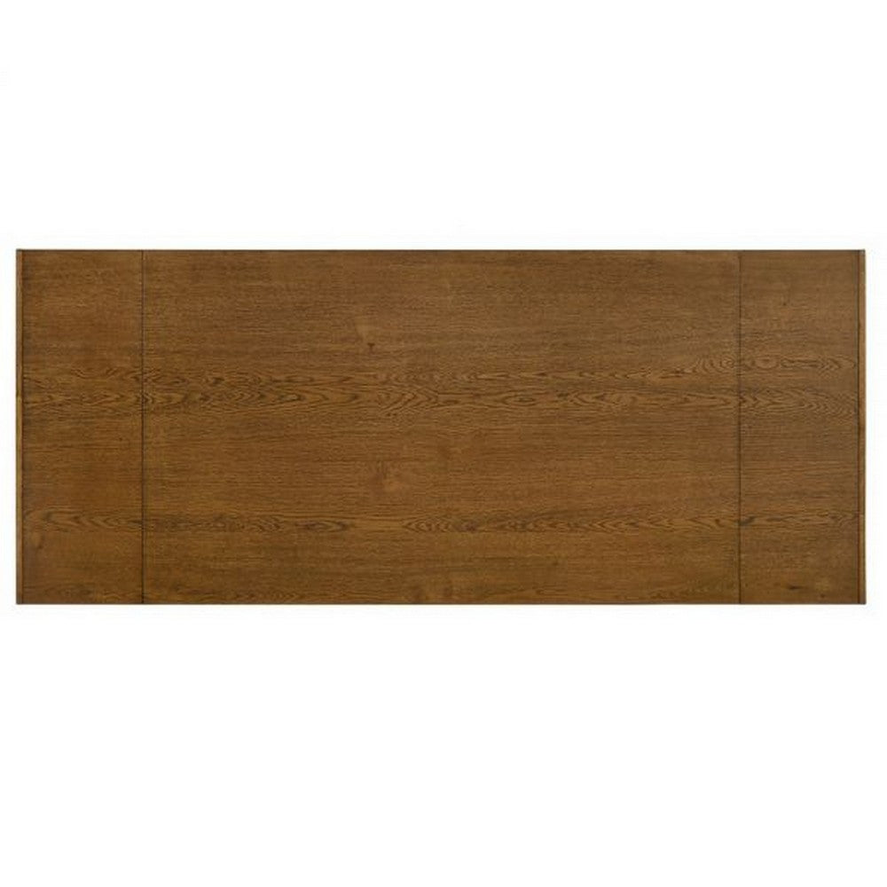 Benjara Hilly 59-83 Inch Extendable Dining Table, Rubberwood, Brown And Black