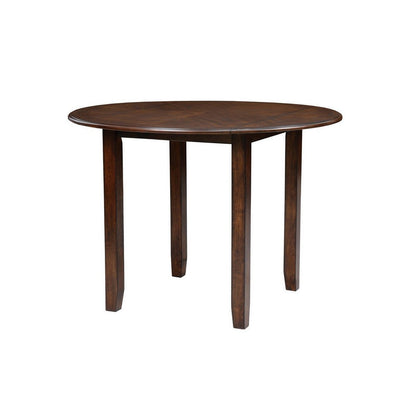 Benjara 3pc 42 Inch Dining Table Set, Extendable Drop Leaves, 2 Chairs, Brown