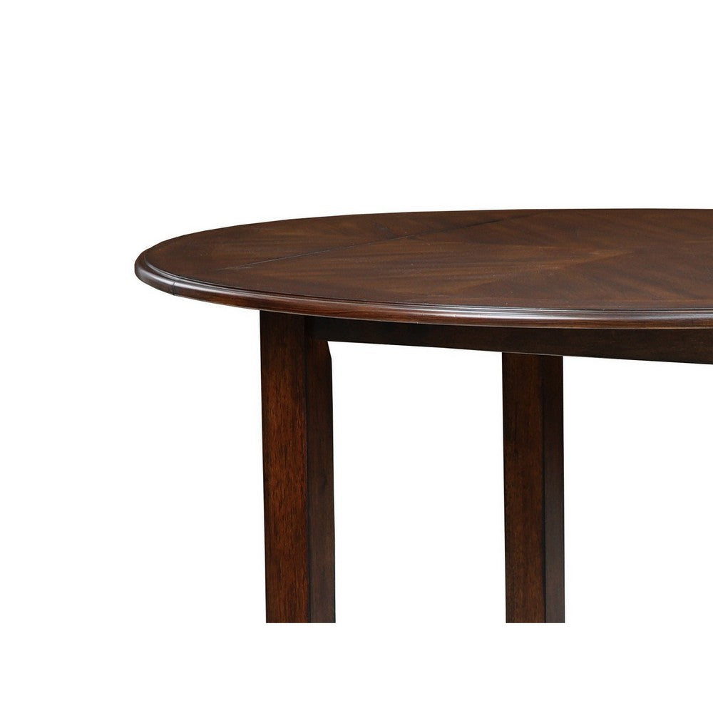 Benjara 3pc 42 Inch Dining Table Set, Extendable Drop Leaves, 2 Chairs, Brown