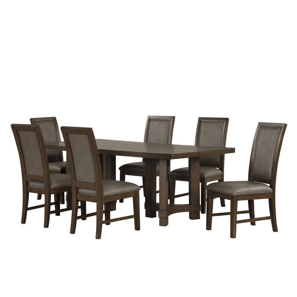 Benjara Cora 26 Inch Dining Chair Set of 2, Sleigh Back, Dark Gray Polyester Fabric