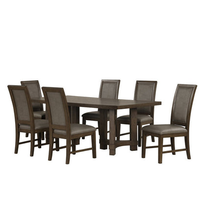 Benjara Cora 26 Inch Dining Chair Set of 2, Sleigh Back, Dark Gray Polyester Fabric