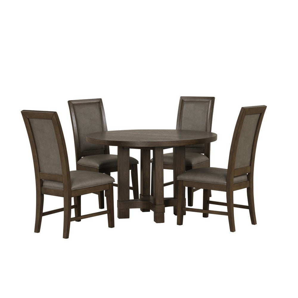 Benjara Cora 26 Inch Dining Chair Set of 2, Sleigh Back, Dark Gray Polyester Fabric