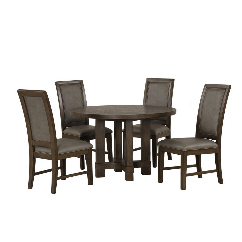 Benjara Cora 26 Inch Dining Chair Set of 2, Sleigh Back, Dark Gray Polyester Fabric