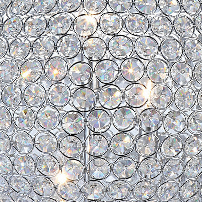 Benjara Hazel 17 Inch Table Lamp, Crystal, LED Globe Shade, Metal, Clear Finish