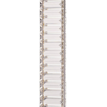 Benjara Lizy 24 Inch Table Lamp with Crystal, LED Metal Frame, Nickel Finish