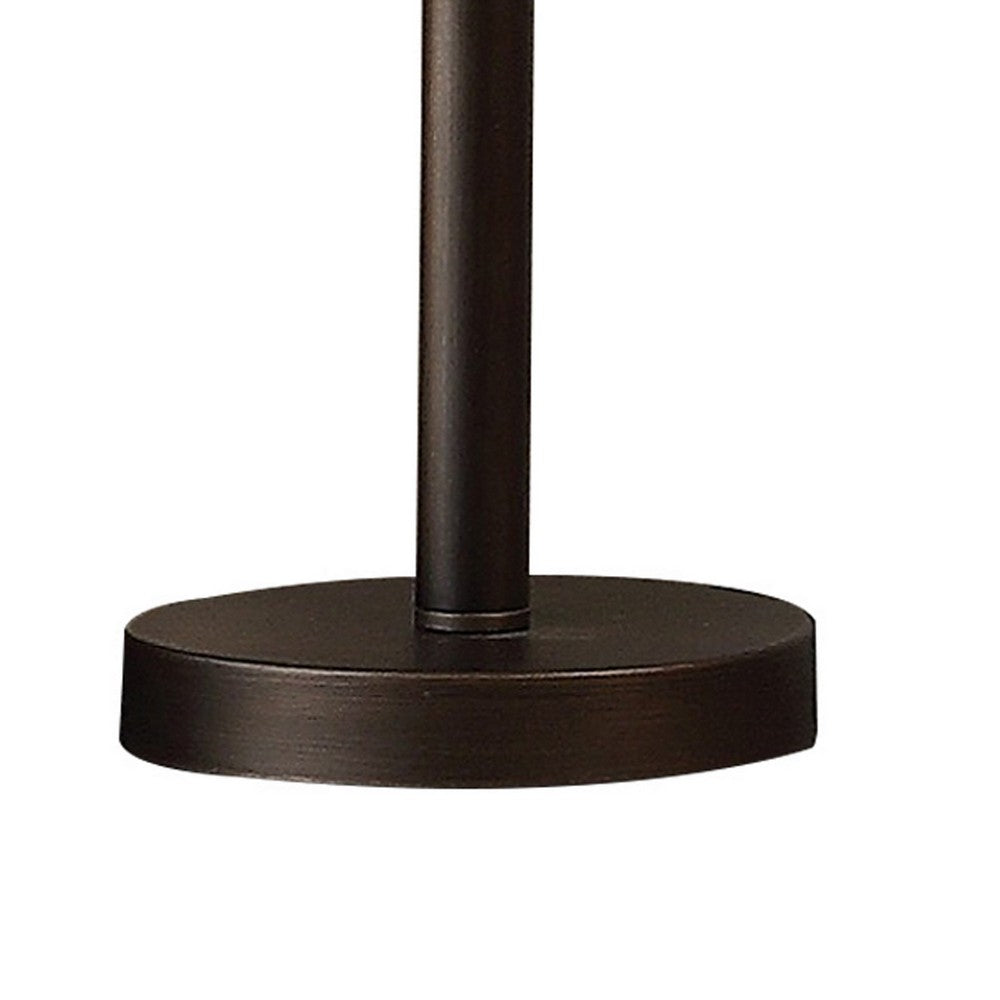 Benjara 26 Inch Table Lamp, Industrial Wire Cage Shade, Metal, Antique Bronze