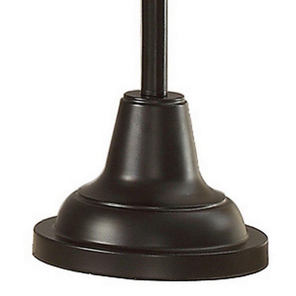 Benjara Quinn 26 Inch Accent Table Lamp, Vintage Fan Design, Antique Bronze