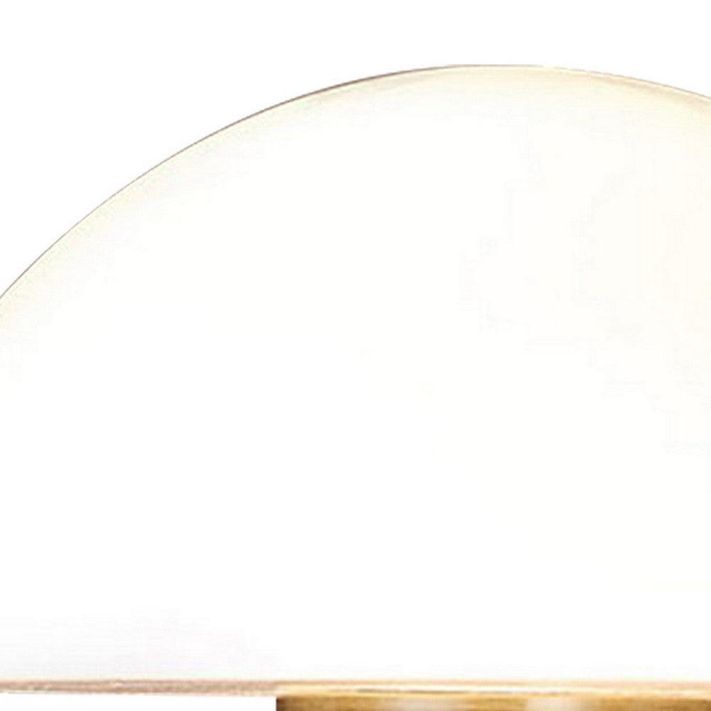 Benjara Lumina 15 Inch Table Lamp, Antique Brass Metal, Marble, Dome Shape, Gold