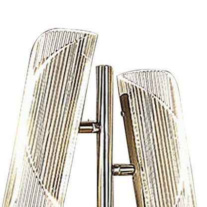 Benjara Spark 23 Inch Table Lamp with Metal Base And 2 Geometric Shades, Gold