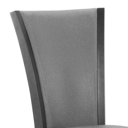 Benjara Brandon 24 Inch Side Chair Set of 2, Gray Fabric Upholstery, Curved Back