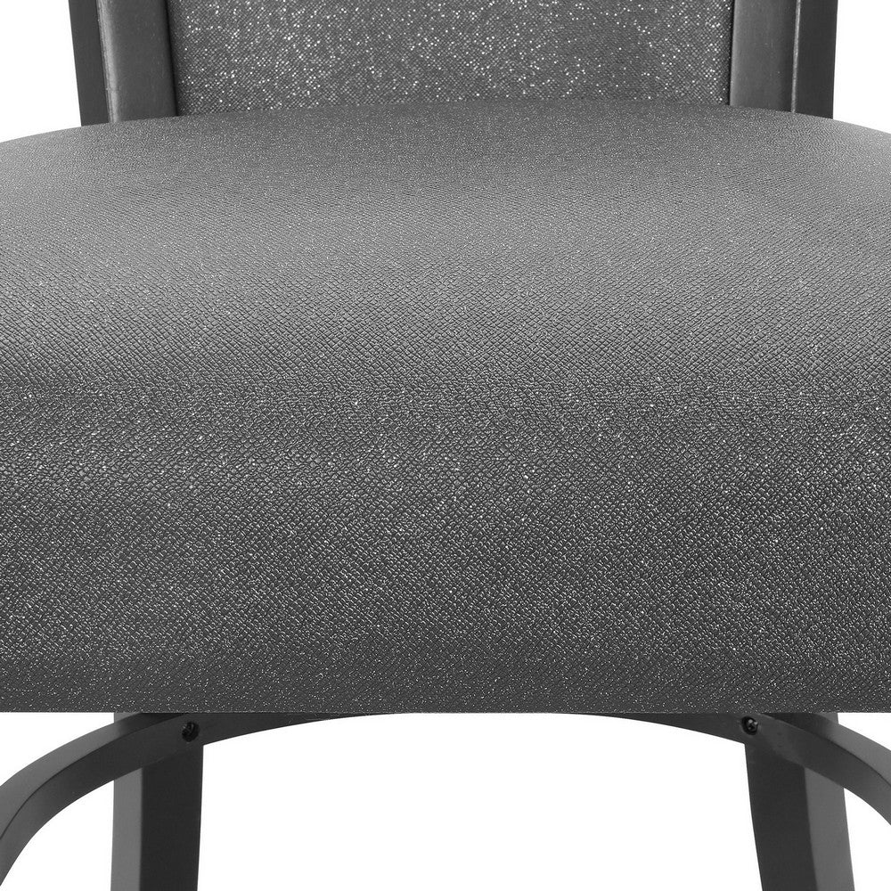Benjara Brandon 24 Inch Counter Height Chair Set of 2, Gray Fabric Upholstery