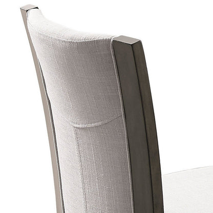 Benjara Brandon 25 Inch Counter Height Chair Set of 2, Fabric Upholstery, Gray
