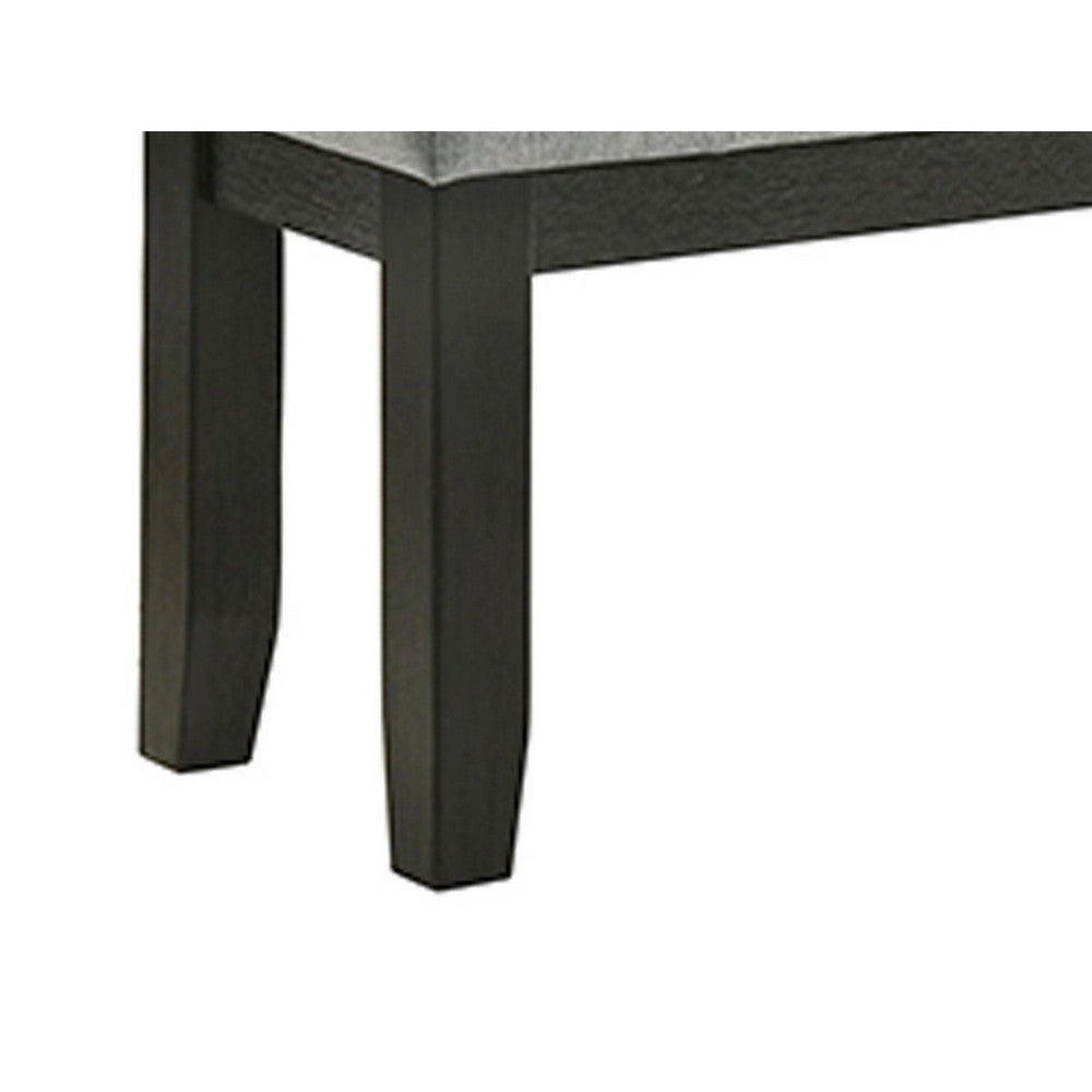 Benjara Woodlands 48 Inch Bench, Classic Wood Frame, Soft Gray Finished Fabric