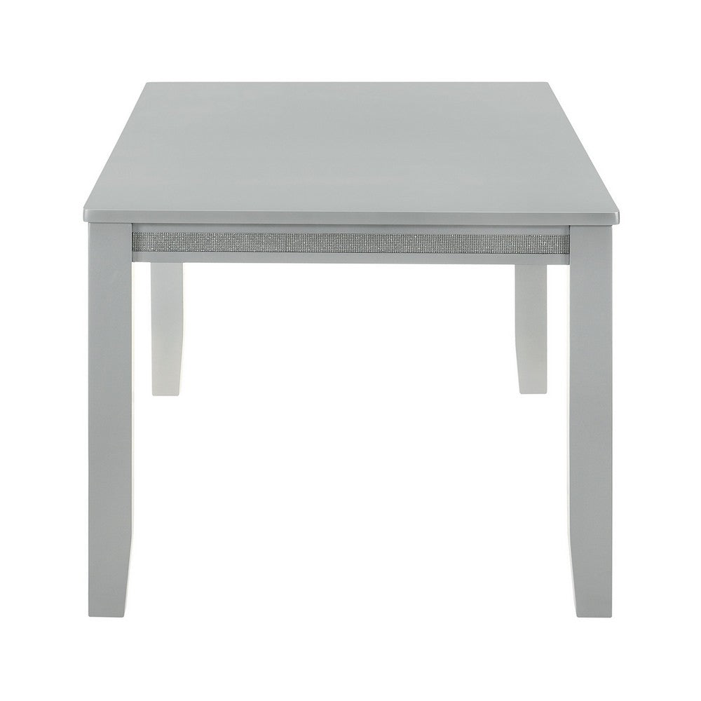 Benjara Liam 64 Inch Dining Table, Spacious Rectangular Top, Gray Wood Frame