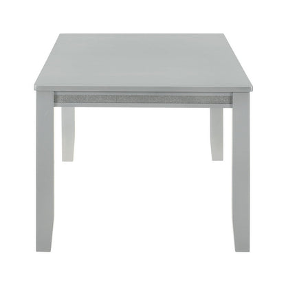 Benjara Liam 64 Inch Dining Table, Spacious Rectangular Top, Gray Wood Frame