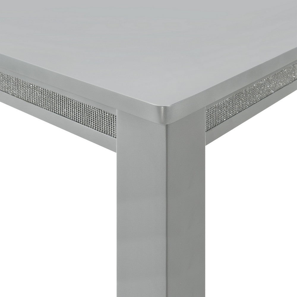 Benjara Liam 64 Inch Dining Table, Spacious Rectangular Top, Gray Wood Frame