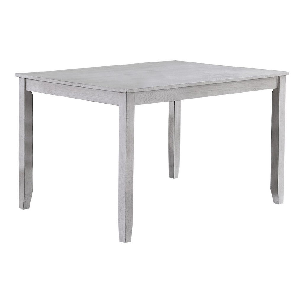 Benjara Charlotte 5 Piece Dining Table And Chairs Set, Wood, Farmhouse, White