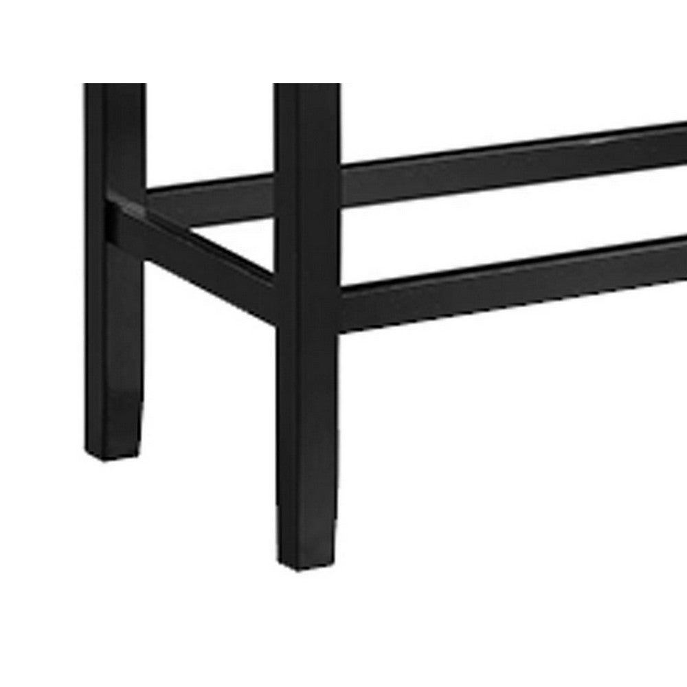 Benjara Marcus 38 Inch Counter Height Bench, Wood Frame, Fabric Upholstery, Gray